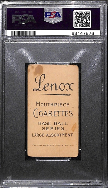 RARE BACK - 1909-11 T206 (Lenox Black Back) Ed Abbaticchio (Blue Sleeves) Graded PSA 1.5 - First Italian Pro Baseball and Football Player
